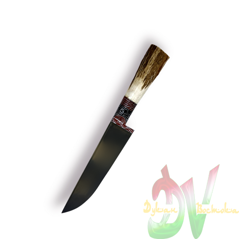 Корд большой-шеф. Косуля, гарда олово/гравировка. ШХ-15 (20-24 см)